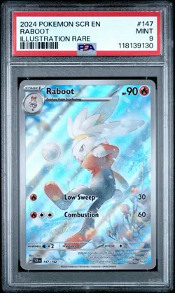 2024 Pokemon SCR EN Raboot Illustration Rare #147 PSA 9 MINT - Image 1