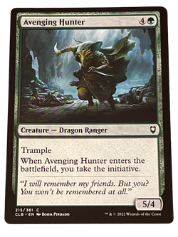 MTG Avenging Hunter (Green) CLB 215/361 Common 2022 WotC NM - Image 1