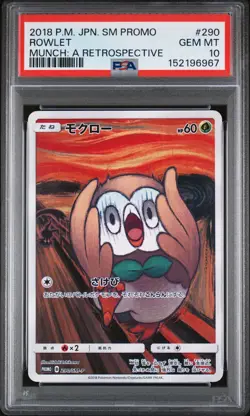 2018 POKEMON JPN SM PROMO MUNCH: A RETROSPECTIVE #290 ROWLET PSA 10 - Image 1