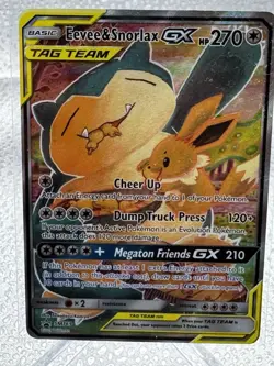 Pokemon Eevee and Snorlax GX SM169 Sun & Moon Promo Holo LP-MP - Image 1