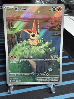 🔥 2025 Pokemon TCG Victini Full Art Holo #208 Promo – Ultra Rare ✨ - Image 1