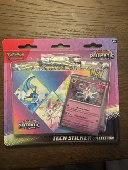 Pokemon Prismatic Evolution Tech Sticker Collection 3 Pack (Sylveon ) New Sealed - Image 1