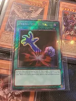 Yugioh - Premature Burial RA03-EN103 1st Edition Platinum Secret Rare NM - Image 1