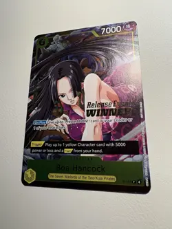 One Piece Boa Hancock OP-15 “Pre Release Event Winner” P-115 Holo Stamp English - Image 3