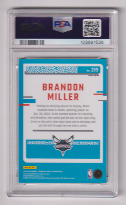 2023-24 Donruss Optic Brandon Miller Rated Rookie Purple PSA 10 Gem Mint - Image 2