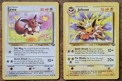 Vintage Pokemon TCG WoTC Jungle Lot - Eevee 51/64 Jolteon 20/64 - 2 Cards LP - Image 1