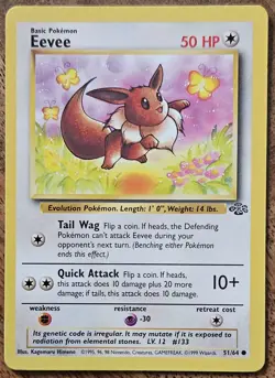 Vintage Pokemon TCG WoTC Jungle Lot - Eevee 51/64 Jolteon 20/64 - 2 Cards LP - Image 2
