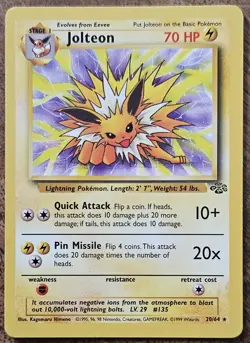 Vintage Pokemon TCG WoTC Jungle Lot - Eevee 51/64 Jolteon 20/64 - 2 Cards LP - Image 3