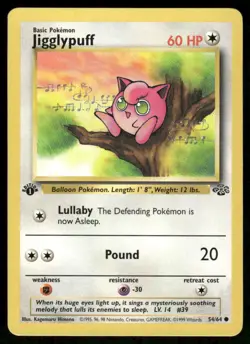 Pokemon Cards Jigglypuff 54/64 1st Edition Jungle WOTC Common NM - Image 1