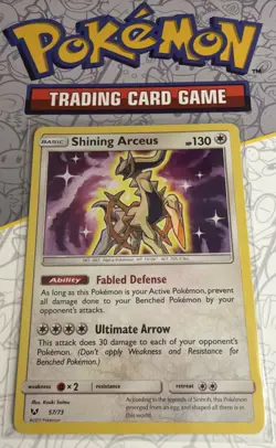 Pokemon Shining Arceus Legends Card 57/73 SM Shiny Holo Rare - Image 1
