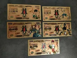 Lot Billet Hunter X hunter OR Collector Yen Gold Dore card carte banknote - Image 1