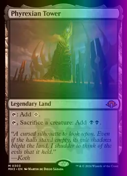 MTG Magic the Gathering Phyrexian Tower (303/703) Modern Horizons 3 LP FOIL - Image 1
