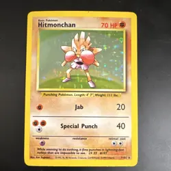 Pokemon TCG Hitmonchan 7/102 Base Set Holo Rare Basic 70 HP 1999 WOTC English - Image 1