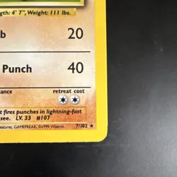 Pokemon TCG Hitmonchan 7/102 Base Set Holo Rare Basic 70 HP 1999 WOTC English - Image 5