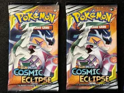 Lot of (8) Pokemon TCG Sun & Moon Cosmic Eclipse Booster Packs SEALED - Image 3