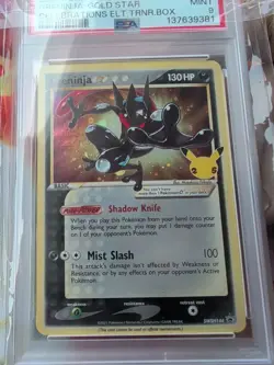 Pokemon Greninja Gold Star Celebrations ETB Black Star Holo Promo SWSH144 PSA 9 - Image 2