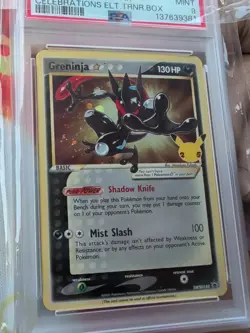 Pokemon Greninja Gold Star Celebrations ETB Black Star Holo Promo SWSH144 PSA 9 - Image 3