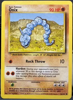 Onix 56/102 Base Set Pokemon TCG 1999 MP - Image 1
