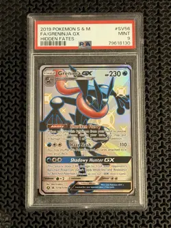 2019 Pokemon Sun & Moon Hidden Fates Greninja GX PSA 9 #SV56/SV94 - Image 1