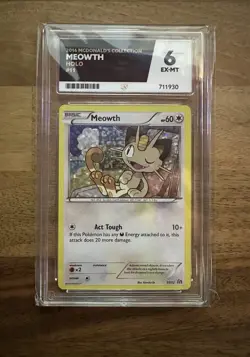 McDonald's 2015 Holo Promo Meowth 11/12 Pokemon (Pop 1) - Image 1