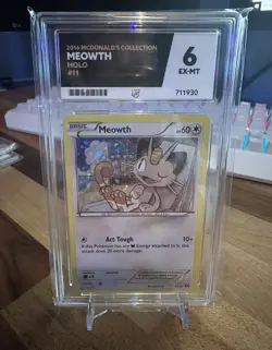 McDonald's 2015 Holo Promo Meowth 11/12 Pokemon (Pop 1) - Image 3