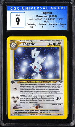 2000 Pokemon Togetic 1st Edition16/111 Neo Genesis - 1st Edition Holo CGC 9 - Image 1