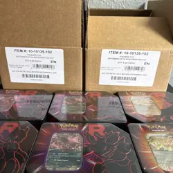 Pokemon TCG Destined Rivals - Team Rocket Tin Lot (12 Tins) Sealed - Image 3
