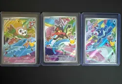 Pokemon First Partner Illustration Collection Series 1 Alolan Starters Promo Set - Image 1