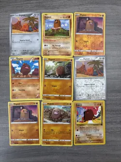 Diglett Dugtrio Pokemon Card Collection Lot Of 19 With Reverse Holos - Image 3