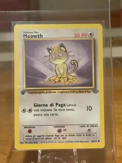 Pokemon Meowth Jungle 1st Edition 56/64 Regular Common 50 HP Italian TCG Card - Image 1