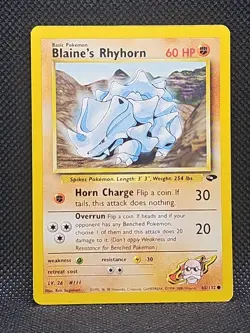 BLAINE'S RHYHORN - 65/132 - Gym Challenge - Pokemon Card - Regular LP/NM - Image 1