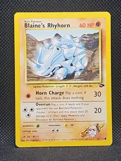 BLAINE'S RHYHORN - 65/132 - Gym Challenge - Pokemon Card - Regular LP/NM - Image 2