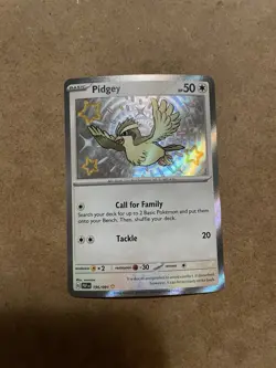 Pokemon Pidgey TCG Scarlet Violet Paldean Fates Holo Shiny Rare Card 196/091 - Image 1