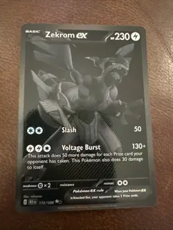 Zekrom EX Full Art Ultra Rare Black Bolt 172/86 English Pokemon Card - Image 1