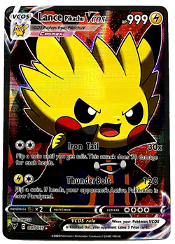 Lance Pikachu Pokemon Card VCOS Holo Cosplay w/ Video - Image 1