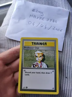 1st Edition shadowless Professor Oak Base Set 88/102 1999 Pokemon Card - Image 3