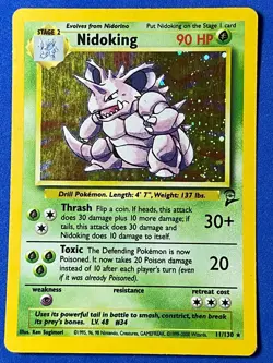 Nidoking 11/130 Holo Rare Base Set 2 Pokemon MP - Image 1