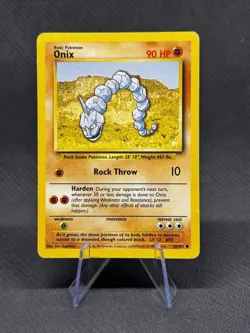 1999 Pokemon Base Set Unlimited Onix Common Card #56/102 MP - Image 1