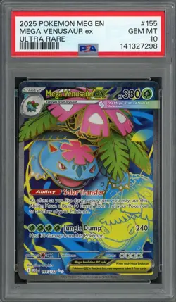 PSA 10 Mega Venusaur ex (FA) Mega Evolution 155/132 Holo Pokemon Card B8 - Image 1