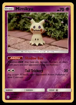 Mimikyu 97/236 Rare Cosmic Eclipse Pokemon Reverse Holo Near Mint - Image 1