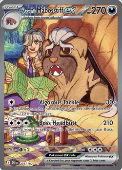🔥 Arven’s Mabosstiff ex 235/182 Full Art Pokemon Card 💎✨ - Image 1