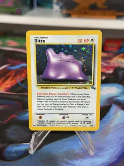 Pokemon TCG Ditto Fossil 3/62 Holo Rare Card WOTC - Image 1