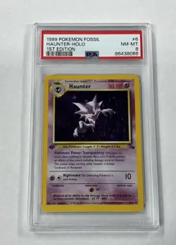 1999 Pokemon Haunter Holo PSA 8 NM-Mint 1st Edition #6/62 Rare Fossil Card - Image 1