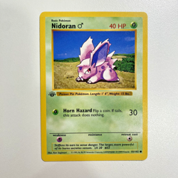 Nidoran M 1st Edition Shadowless 55/102 Base Set Regular LP - Pokemon Card - Image 1