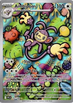 Pokemon TCG - Ambipom 107/094 : Illustration Rare - Phantasmal Flames NM - Image 1