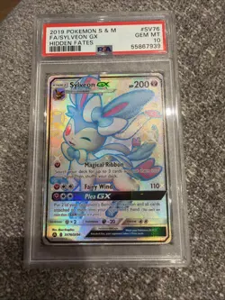 Pokemon Sylveon GX Hidden Fates Full Art #SV76 PSA 10 Gem Mint - Image 1