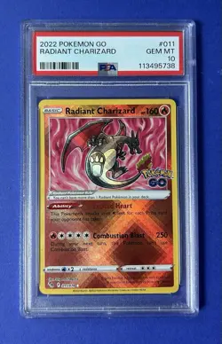 2022 Pokemon Go Radiant Charizard #011 PSA 10 GEM MT - Image 1