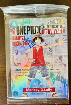 Monkey.D.Luffy (College Basketball NCAA US Voyage) P-055 One Piece Promo SEALED - Image 1