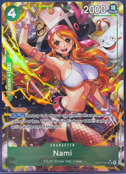 One Piece TCG Nami OP14-031 SR Alt Art The Azure Sea’s Seven English MINT - Image 1
