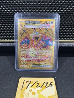 Charizard EX Gold 228/197- Obsidian Flames SV03 Full Art Hyper Rare Pokemon Card - Image 1